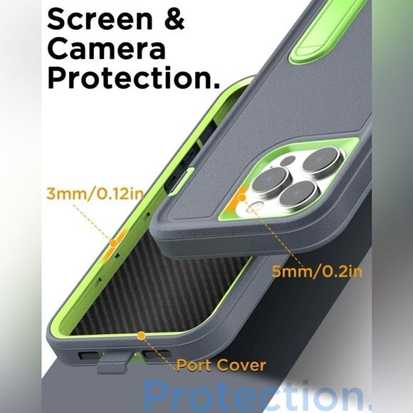 12 Pro Max iPhone Case With Kick Stand With Screen And Lens Protector NIB - Picture 6 of 10